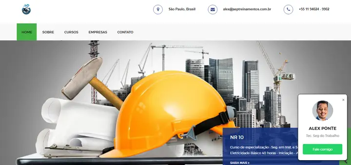 Captura de tela do site NR's – A&P Treinamentos
