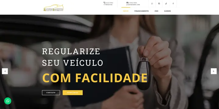 Captura de tela do site JL Serviços Despachante