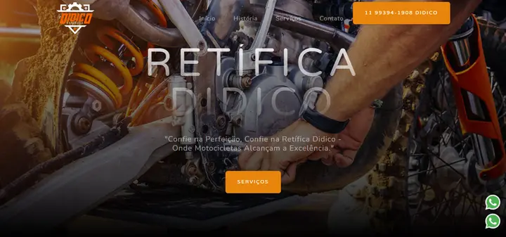 Captura de tela do site Retífica Didico