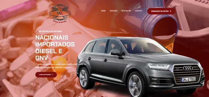 Captura de tela do site Retífica WK
