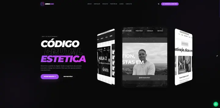 Captura de tela do site Zero One